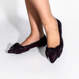 Sapatilha Elegante com Laço Preta