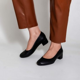 Scarpin Básico com Salto Bloco Preto