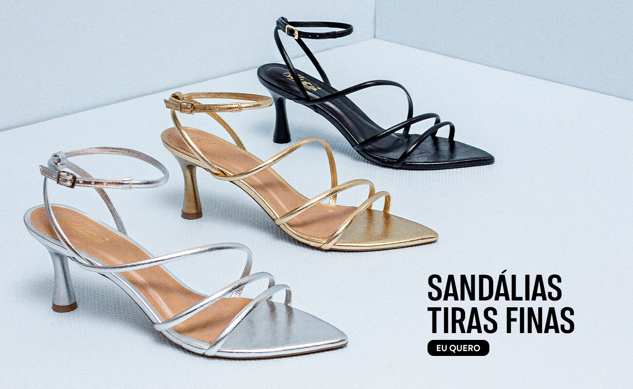 sandálias tiras finas
